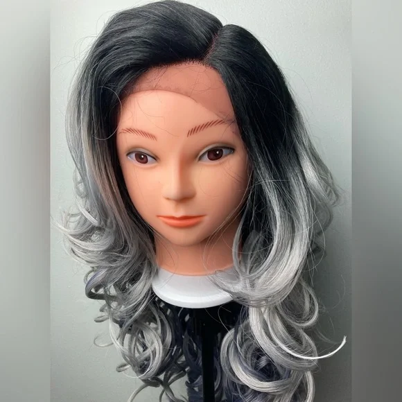 Black Grey Lace Front Wigs